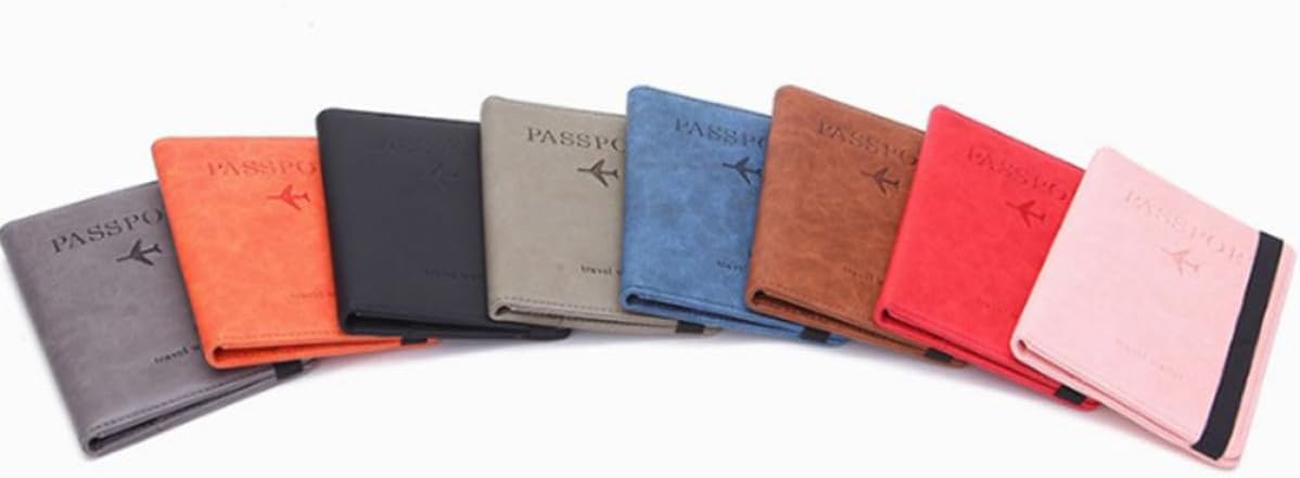 Women's Rfid Passport Wallet PU Leather Orange Travel Case