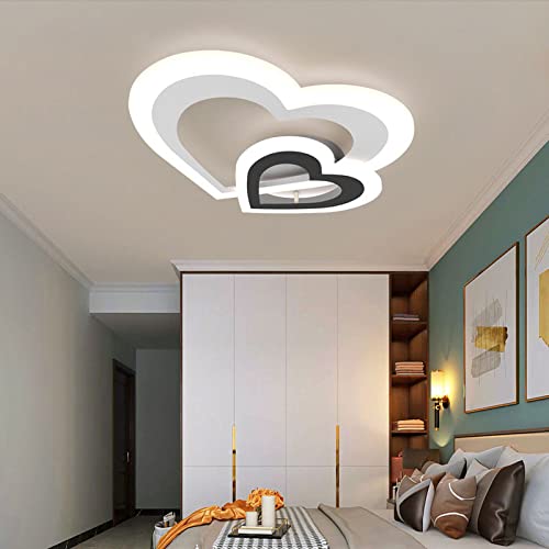 Plafonnier LED en forme de coeur moderne et dimmable pour salon
