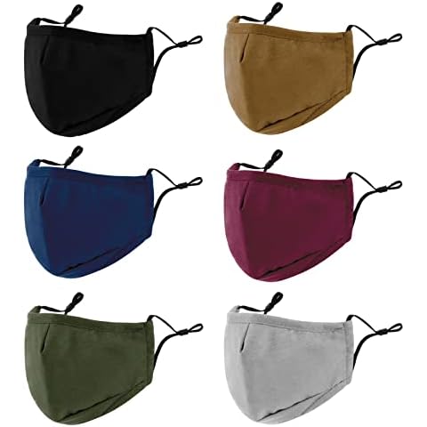 Huninpr 3-Ply Cloth Face Mask 6 Pack Cover