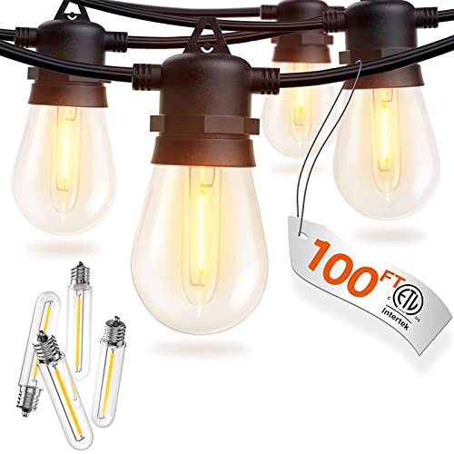 Addlon 100Ft Led Outdoor String Lights With Replacement Bulbs #TOP19