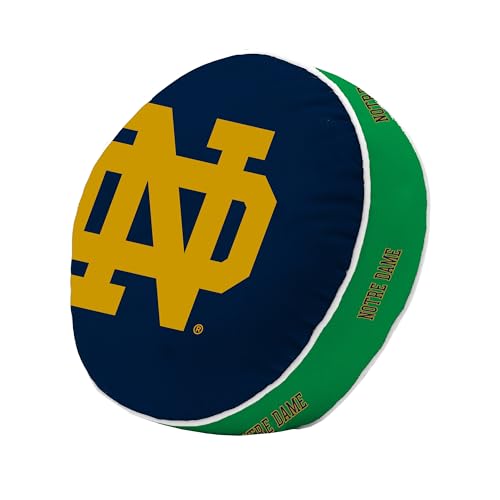 Logo Brands NCAA Notre Dame Fighting Irish Puff Pillow – Plush, Soft, Stretchy with Team Color Design