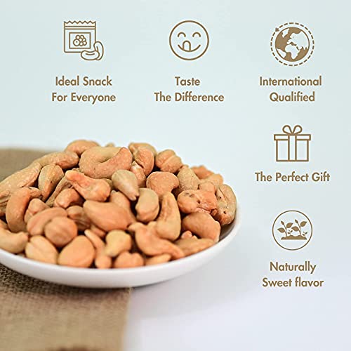 Image of LAFOOCO Organic Salted Cashews 30 oz, USDA Certified Dry Roasted Nuts | USDA & EU Organic whole cashews with sea salt, oil-free. Plant-based vegan protein snack from Vietnam. Resealable jar.