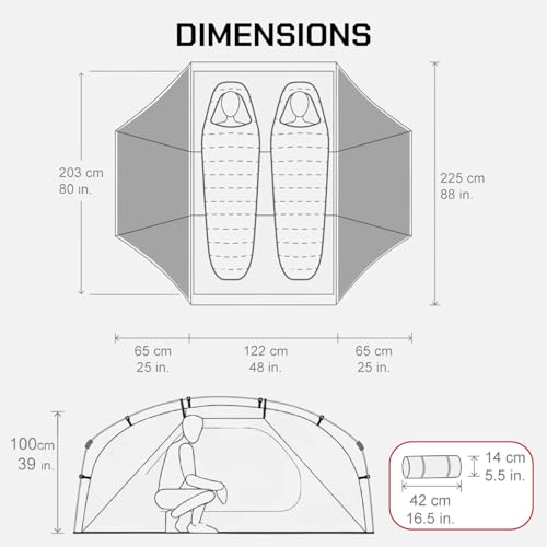 Carpa dome para 2 personas Lone Rider ligera e impermeable miniatura 5