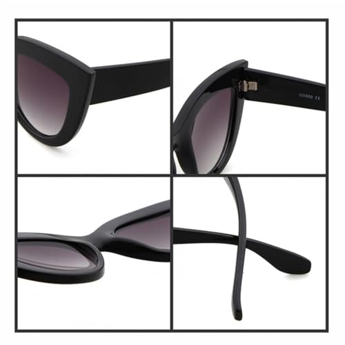 ZIUTNSAV-Retro Thick Frame Cat Eye Sunglasses Women Ladies Mirror Lens Sunglasses For ladies2