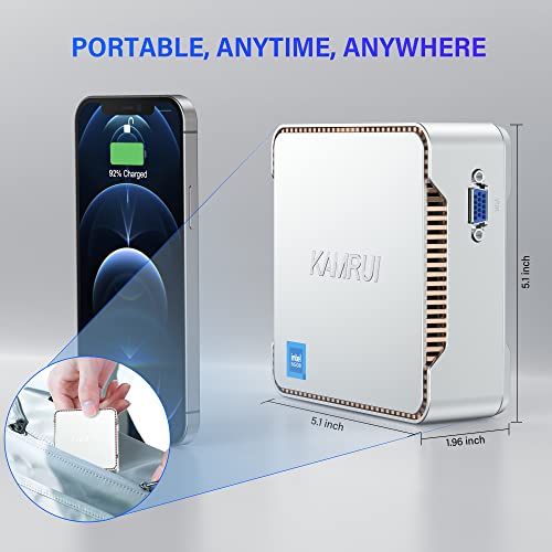 Kamrui Mini Pc,12Th Intel Alder Lake- N95 Up To 3.4 Ghz,16Gb Ram+512Gb M.2 Ssd, Windows 11 Pro Mini Computer,Support 2.5" Sata Ssd,Wifi 2.4G/5G,Bluetooth4.2,Triple Display,4K Reliable Office Small Pc #TOP6