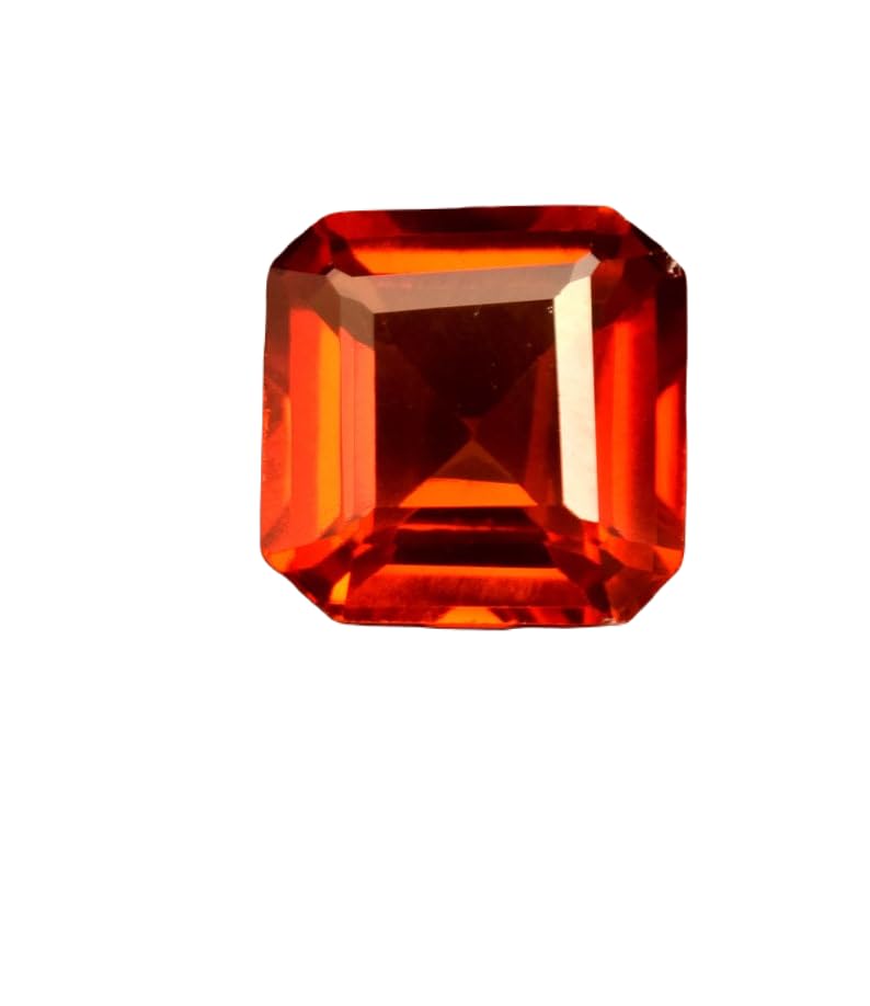 Saphir orange naturel haut de gamme taille émeraude pour création joaillerie unique