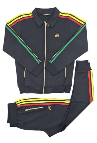 Survêtement rasta slim fit pour homme ensemble streetwear noir beige