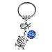Produktbild Scrox 1x Schlüsselbund Persönlichkeit Mermaid Keychain Fischschuppen Schildkröte Anhänger Schlüsselanhänger, Auto Tasche Schlüsselanhänger,Legierung, Blau
