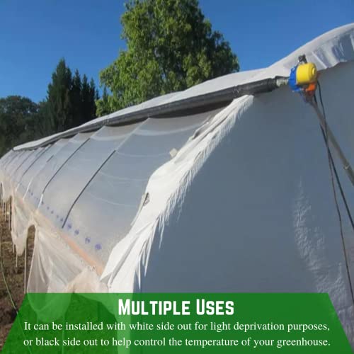 Farm Plastic Supply - Panda Film Light Deprivation Greenhouse Cover - 6 Mil - (24' X 20') - 100% Blackout Tarp, Black White Plastic Sheeting, Green House Poly Film #TOP5