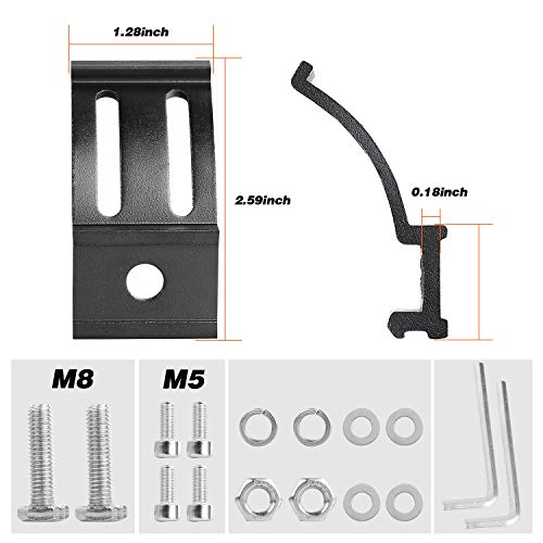 Image of LED Light Bar Base Mounting Brackets 2PCS Offroad Pod Light Mount | Adjustable Bottom Mount Bracket Kits for LED Driving Pod Lights Cubes Off Road Work Light Bar Fog Lights