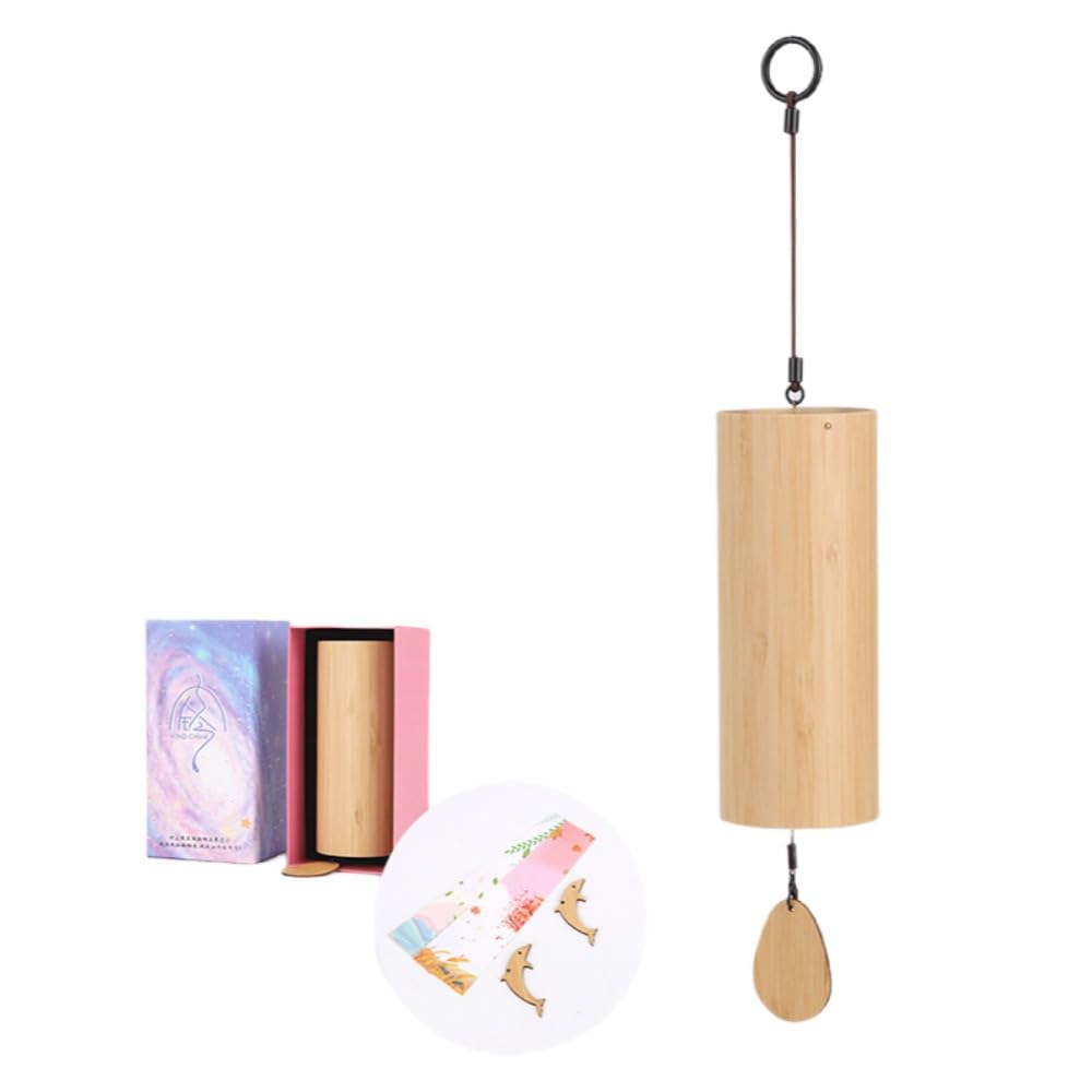 ZMBJ Wind Chimes Handmade Bamboo Chime Healing Chime 4 Tone (C/Dm/G/Am) Wind Chime for Yoga Meditation Indoor Outdoor Entryway Porch Garden Church Decor Soothing Tone Birthday for Best Friends (Frost 