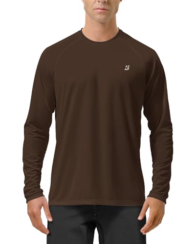 Image of Roadbox Mens UPF 50+ UV Sun Protection Shirts Outdoor Long Sleeve SPF Rash Guard for Fishing Hiking Swimming Running