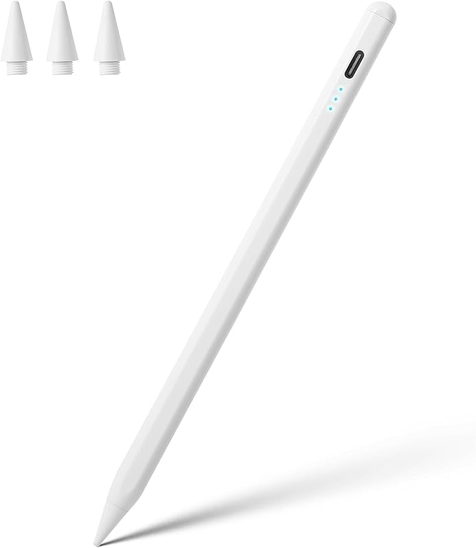Stylus Pen for iPad A16 11th 10th 9th 8th 7th 6th Generation, iPad Pro 12.9 11 13 inch M4, iPad Air M3 M2 5th 4th 3rd Gen, iPad Mini A17 Pro 7 6 5, for Apple Pencil Pro 1st 2nd Gen Alternative (White)