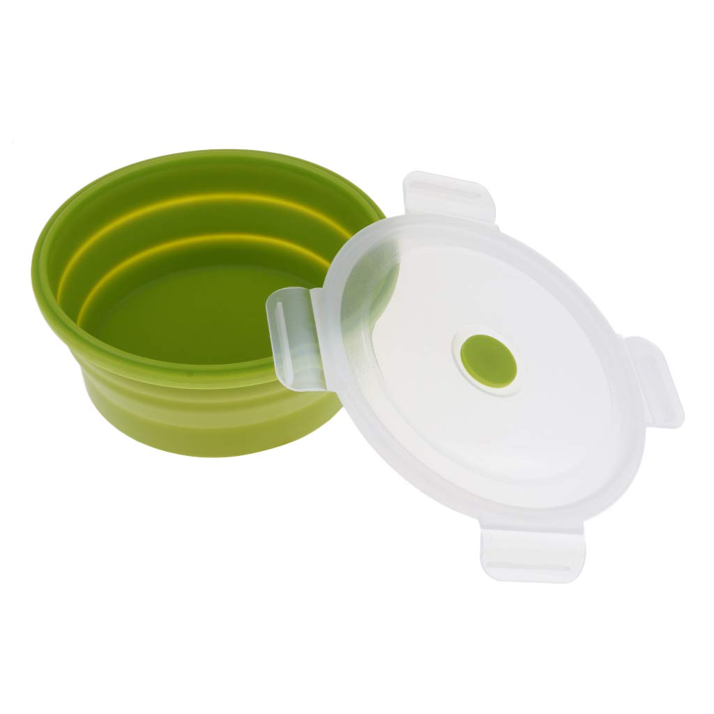 Faltbare Silikon-Campingschüssel, 900 ml, Grün, 3 Stück