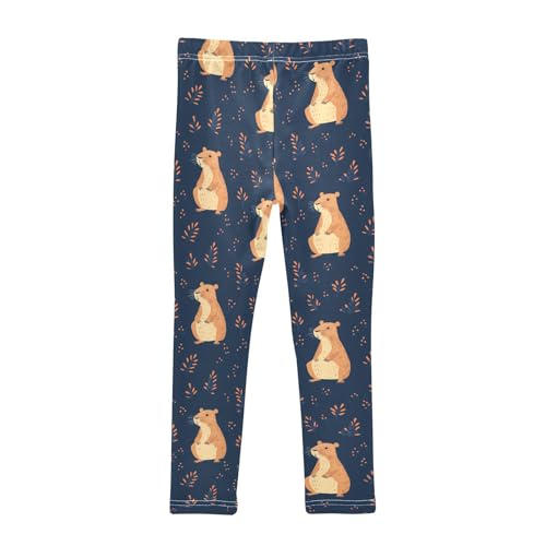 Leaf Capybara Animals Girls Casual Leggings for Kids Printed Long Pant Bottoms Stretch and Soft2