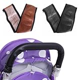 VEOIRXU 2 Stück Baby Kinderwagen Griff Abdeckung Griffschutz Kinderwagen Griff Staubdicht Kinderwagen Armlehne Mit Reißverschluss Kinderwagen Armlehne Für Meisten Kinderwagen Geeignet (Schwarz+Braun)