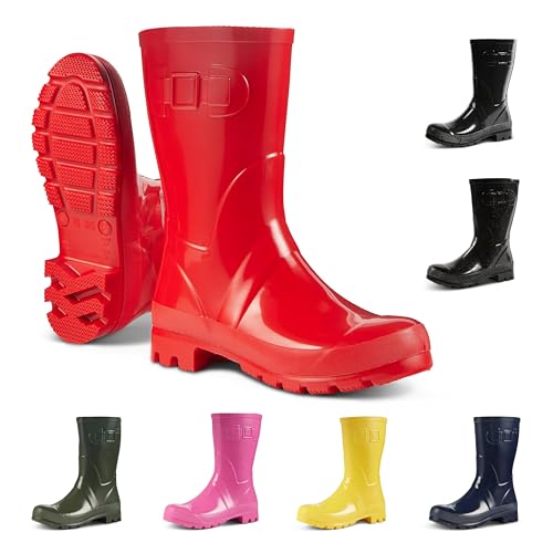JUJU Womens Boots, Waterproof Ladies Wellies, Comfy and Stylish Fit, Easy Slip On, Womens Wellington Boots UK Sizes 3-8