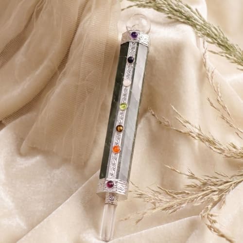 Image of Green Aventurine 7 Chakra Healing Crystal Wand | Natural Polished Gemstone for Reiki Healing, Chakra Balancing, Meditation, Energy Cleansing, Spiritual Healing, Feng Shui Decor & Gift