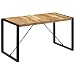 vidaXL Legno Massello di Mango Tavolo da Pranzo Stile Industriale Raffinato Telaio Robusto Rustico Venature Uniche Tavola Mensa Cucina 140x70x75 cm