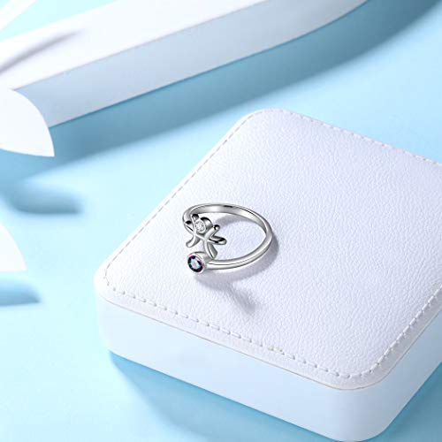 Adjustable Zodiac Sign Ring 925 Sterling Silver Fine Jewelry Gifts Rainbow Mystic Topaz Zirconia 12 Constellation Ring Astrology Cute Scorpio Ring Celestial Zodiac Jewelry Birthday for Women Girls3