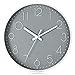 Produktbild LENRUS 12 Zoll Modern Quartz Lautlos Wanduhr mit Arabisch Ziffer Wanduhren Ohne Ticken Wohnaccessoires Deko (Weiß&Grau)