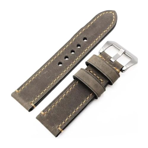 Bracelet de montre en cuir épais 22mm pour homme avec boucle métal élégante
