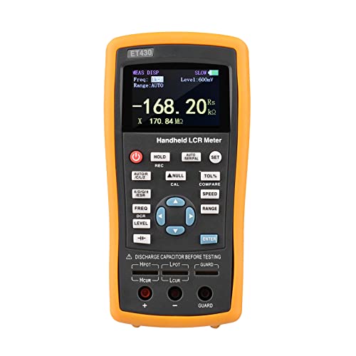 2.5-inch LCD Digital Handheld 100kHz LCR Meter LCR Multimeter Tester for Inductance Capacitance Resistance Measuring 0.6 Vrms BBZY