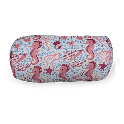 Bookishbunny Microbead Cylinder Bolster Roll Pillow 13" x 7" Various Patterns (Sea)