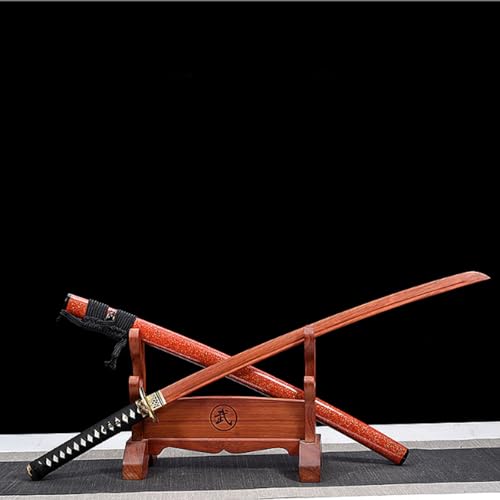 Katana Sword, Handmade Wooden Samurai Sword with Sheath for Display, Cosplay, and Kendo Training
