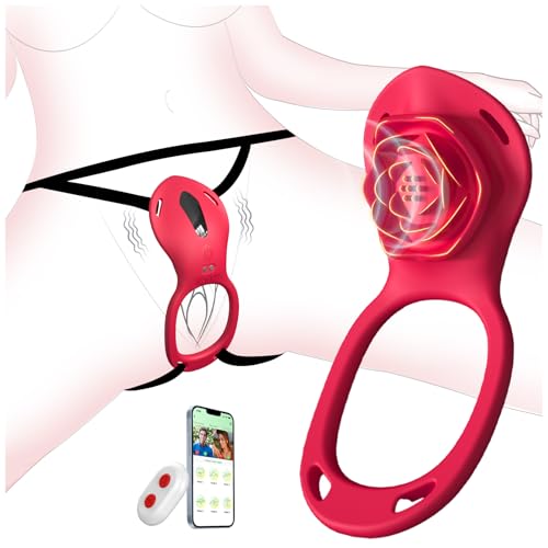 Couples Rose App Remote Control Wearable Vibrator, Couple Women Adult Sex Toys Games for Men, Hands Free Panty Clitoris Vibrator Vibrating Cock Ring, ZOOPLOU BDSM Female Sex Toy Clitoral Stimulator