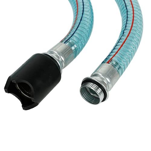 Image of 1 Inch Suction Hose for Fuel Transfer Pump with Threaded Couplings Oil Diesel Kerosene Transfer Hose Tube 6 Feet Length