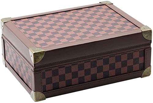 Humidor de puros de cuero, higrómetro, bandeja forrada de cedro, caja de almacenamiento de cigarros, caja decorativa