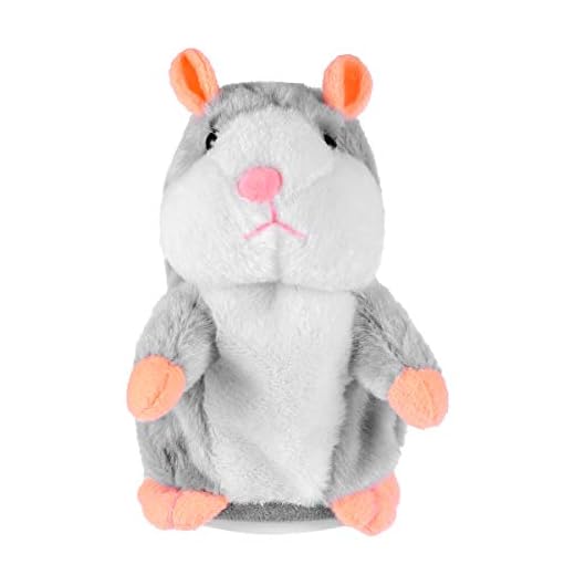 Toyvian El Juguete de Peluche Divertido de Hamster parlante Repite lo Que Dices. Juguete Interactivo de Juguete Relleno de Registro electrónico 1pcs (Gris, no Incluye baterías)