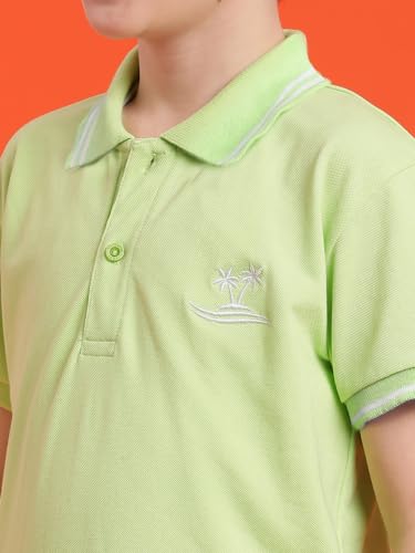 Image of Li'l Tomatoes Boys Pique Polo T-Shirt | Half Sleeve Casual Summer Wear | Soft & Breathable | 9-16 Years