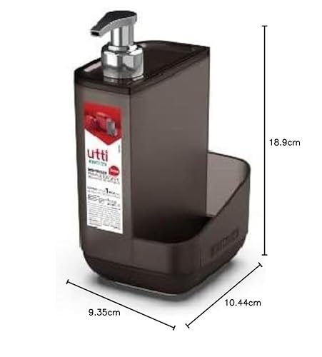 Porta Detergente Plástico de 550 ml, Cor Fumê, Linha Utti, Ordene.