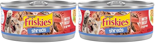 Image of Friskies Purina Shreds with Beef in Gravy Wet Cat Food - 5.5 oz. Cans (Pack of 48)