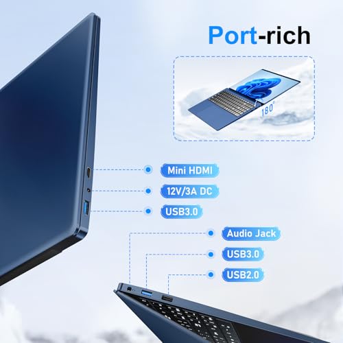 Image of Gaming Laptop, Window 11 Pro Laptop Computer,16 Inch Lap Top,16GB RAM 512GB SSD PC 2026, N150 Processor (4C /4T,Up to 3.6GHz),Office 365,WiFi 5,BT4.2,FHD 1920x1200(16:10),Backlit Keyboard,Blue