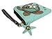 CHALA Zip Around Wallet, Wristlet, 8 Credit Card Slots, Sturdy Pu Leather -Turtle - Blue