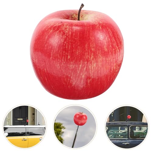 Accesorio de antena para coche con forma de manzana roja simulada resistente 7