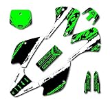 White & Green Slick Racing Graphic Kit fit Kawasaki Kx85 01-13 Plate Kx 85