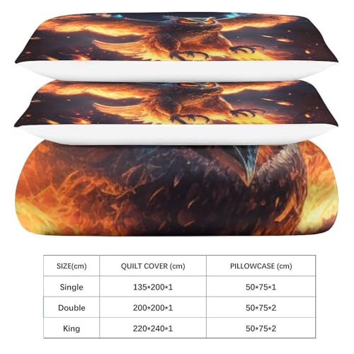 Housse de couette 3D hibou king size zippée pour changer vos draps sans effort