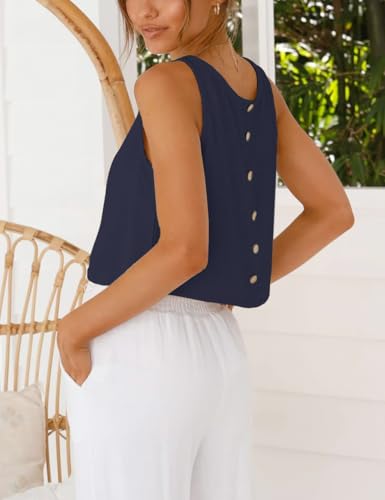 Image of IDEALSANXUN Womens Linen Crop Tank Tops 2026 Spring Summer Sleeveless Tops