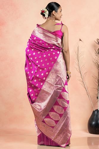 Image of Subham Women Saree Chandrakor Paithani Silk Cotton | Soft Daily Wear Golden Zari Sari with Unstitched Blouse