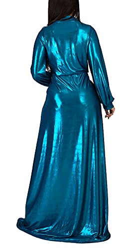 Image of Formal Long Sleeve Dress for Women Sequin Bodycon Ruched Sparkly Dresses