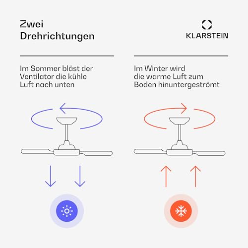 Klarstein Santa Elena Deckenventilator mit Echtholzflügeln, 132 cm