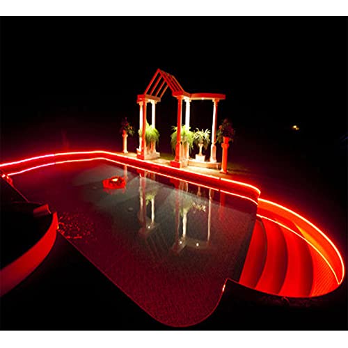 Windpnn Solar Waterproof Strip Lights Red, 8 Modes Self-Adhesive Cuttable Outdoor Led Strip Lights 19.8Ft 180Led Solar Powered String Ligts for Patio Garden Backyard Porch Christmas Decor