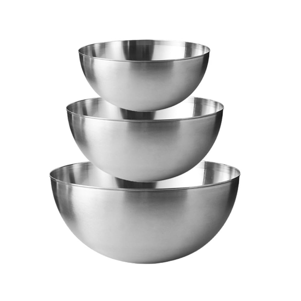 Cuenco de Mezcla de Cocina de 3 uds, Cuenco de Ensalada de Acero Inoxidable, Cuenco para amasar Masa y Huevos para Restaurante en casa