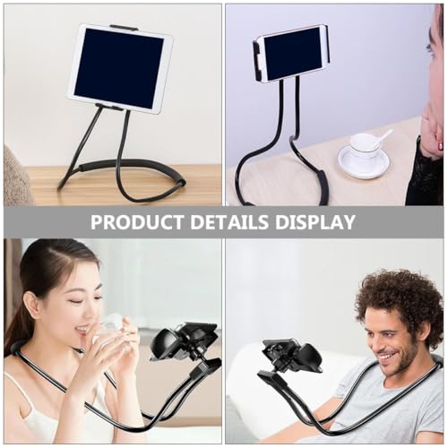 Support téléphone portable de cou pour éviter douleur cervicale tablette noir - 4