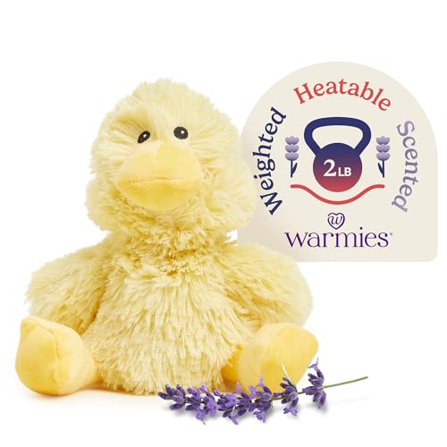 Image of warmies Microwavable & Weighted Stuffed Animals, Duck - Heated Stuffed Animal Plushie for Warmth & Comfort - Cute Soft Plush Toys for Adults & Children (Boys, Girls, Babies & Toddlers)