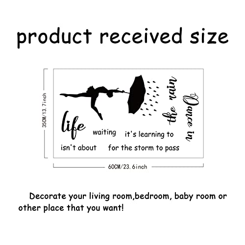 SUPERDANT Dance in The Rain Wall Decals Motivational Quotes Wall Stickers Saying Wall Decor Vinyl Wall Art Sticker Decoration for Living Room Bedroom Bathroom Wall Sticker Vinyl Transfer - Image 2